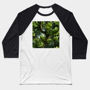 Green Leaves Pattern 19 Baseball T-Shirt